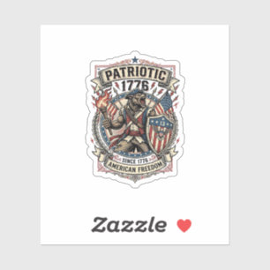 Sticker Loup-garou patriotique Patriote Horreur Monstre Pa