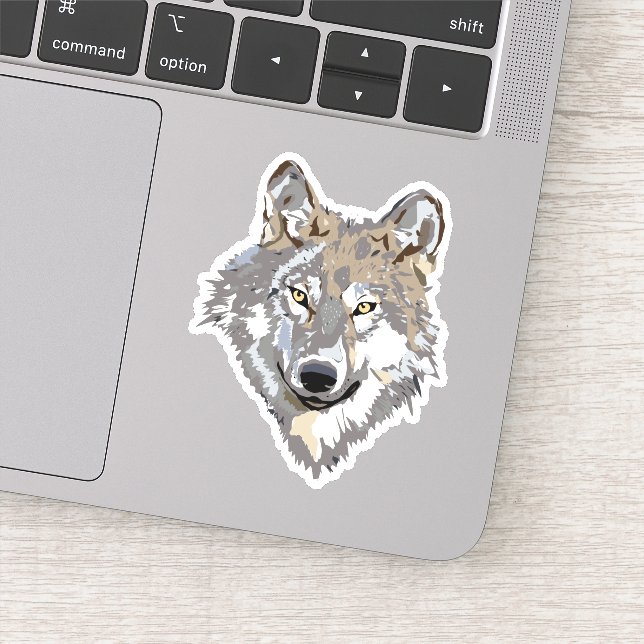 Sticker Loup gris (Détail)