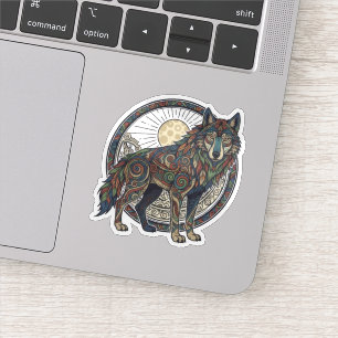 Sticker Loup Tribal