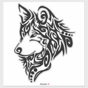 Sticker Loup tribal