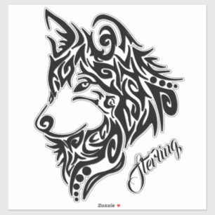 Sticker Loup tribal