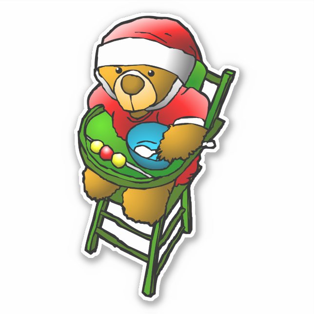 Sticker L'ours en peluche du Père Noël (Devant)