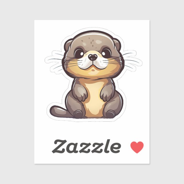 Sticker Loutre de dessin (Feuille)