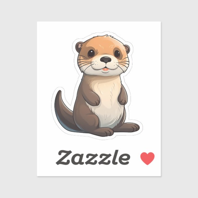Sticker Loutre de dessin (Feuille)