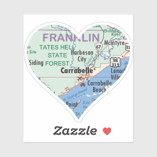 Sticker Love Carrabelle Floride (Feuille)