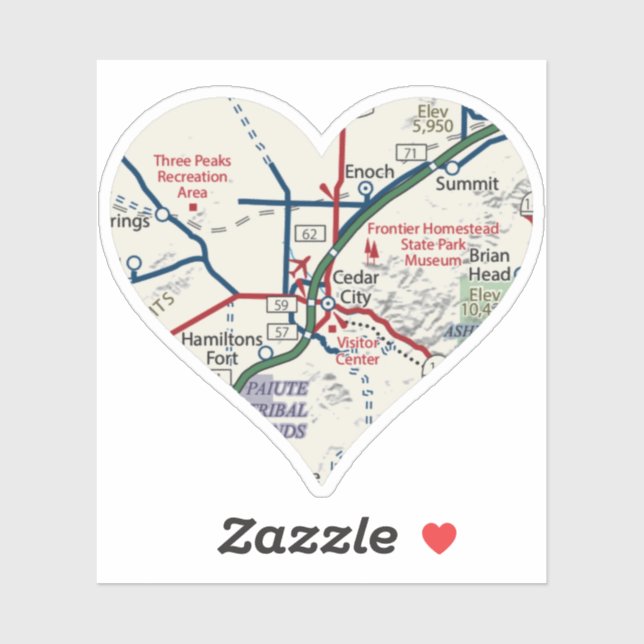 Sticker Love Cedar City Utah (Feuille)