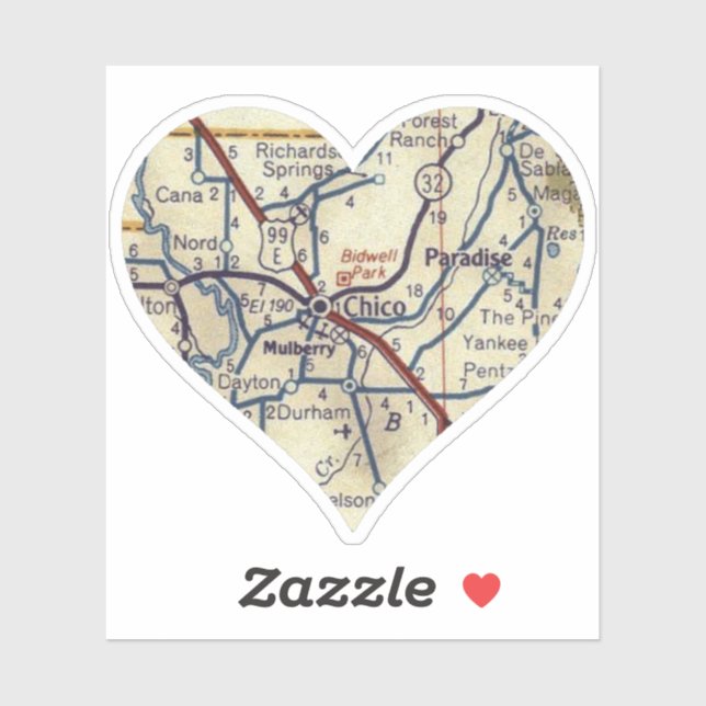 Sticker Love Chico Californie (Feuille)