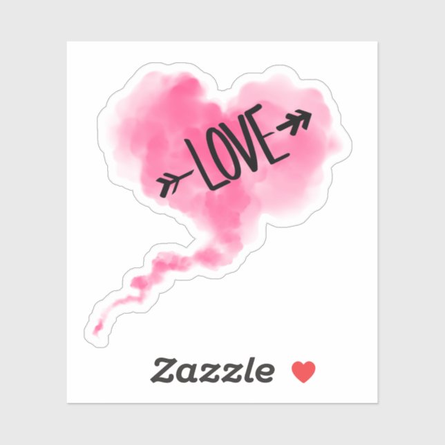 Sticker Love Cœur Nuage (Feuille)
