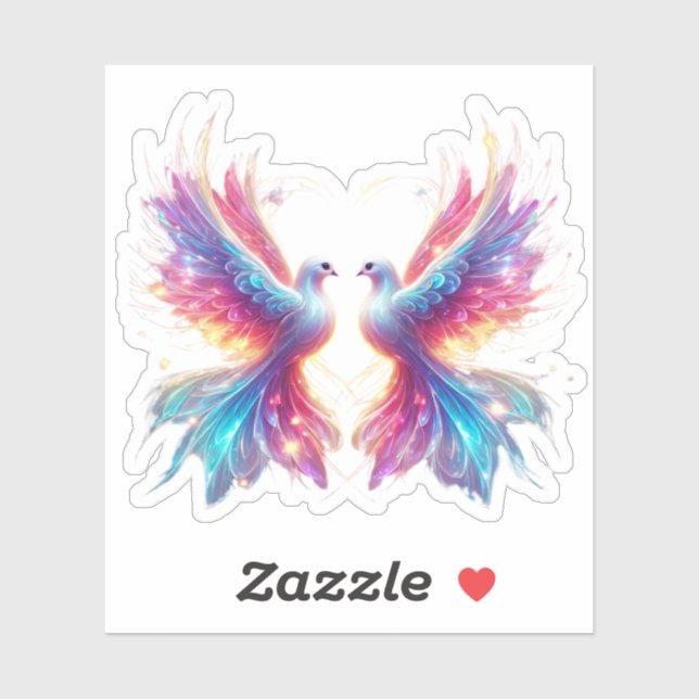 Sticker Love Dove Birds (Feuille)