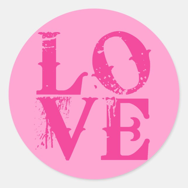 Sticker LOVE en rose (Devant)