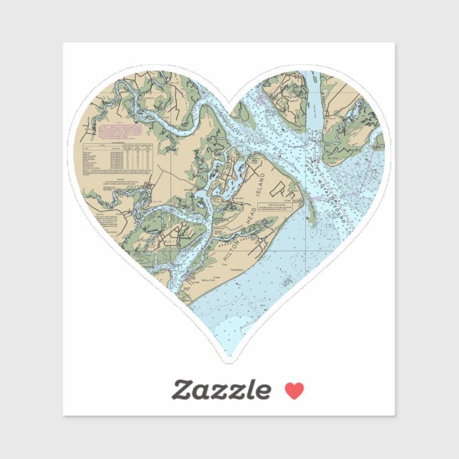 Sticker Love Hilton Head Island (Feuille)