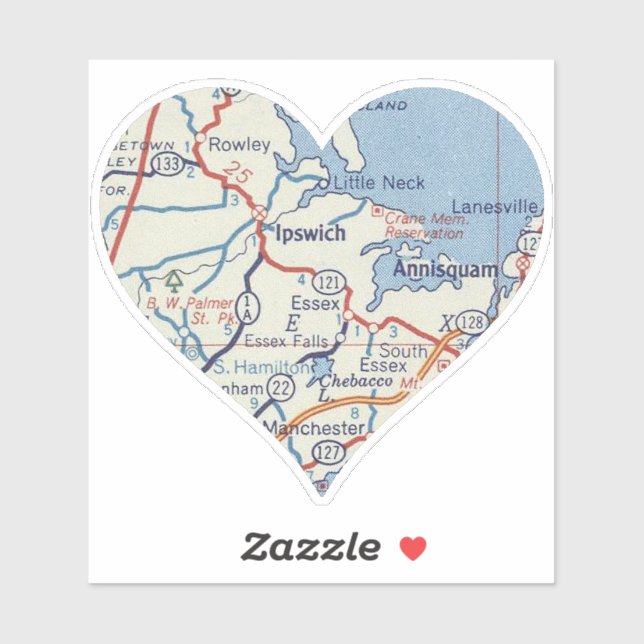 Sticker Love Ipswich MA (Feuille)