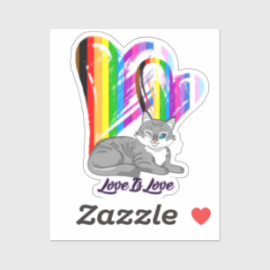 Sticker Love Is Love Chat - LGBTQ+ Propriétaire d'un anima