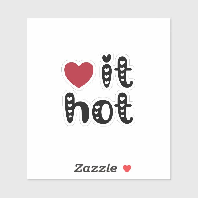 Sticker Love It Hot with Hearts (Feuille)