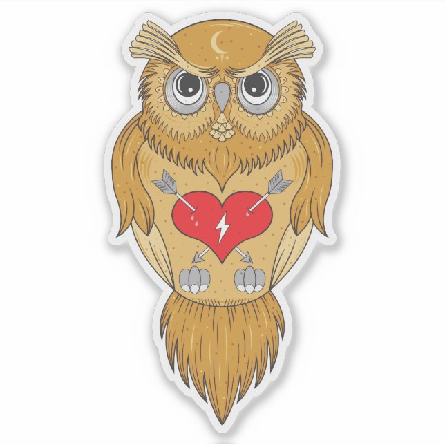 Sticker Love Kills | Illustration de Owl (Devant)