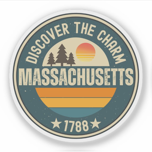 Sticker Love MA - Massachusetts State Souvenir (Devant)