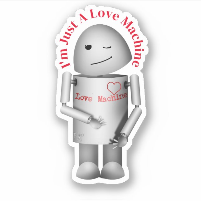 Sticker Love Machine Valentine (Devant)
