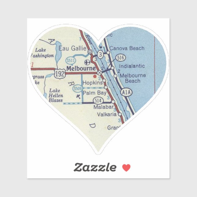 Sticker Love Melbourne Beach Floride (Feuille)