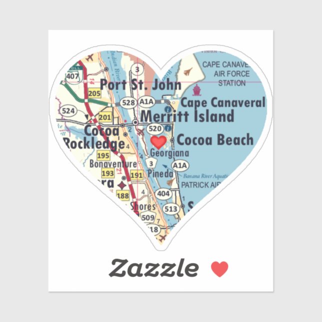 Sticker Love Merritt Island Floride (Feuille)