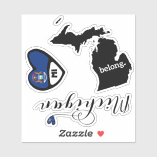 Sticker Love Michigan 3 conceptions différentes