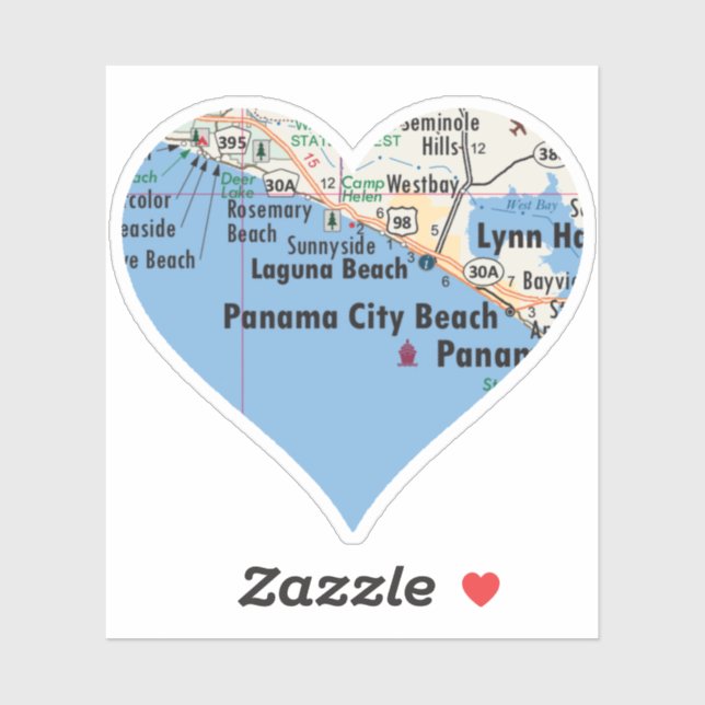 Sticker Love Panama City Beach FL (Feuille)