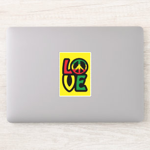 Sticker Love reggae musique symbole de paix reggae autocol