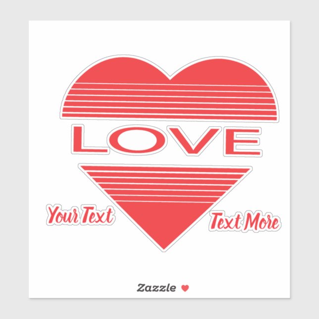 Sticker Love & Romance Concept Design with Heart Elements (Feuille)