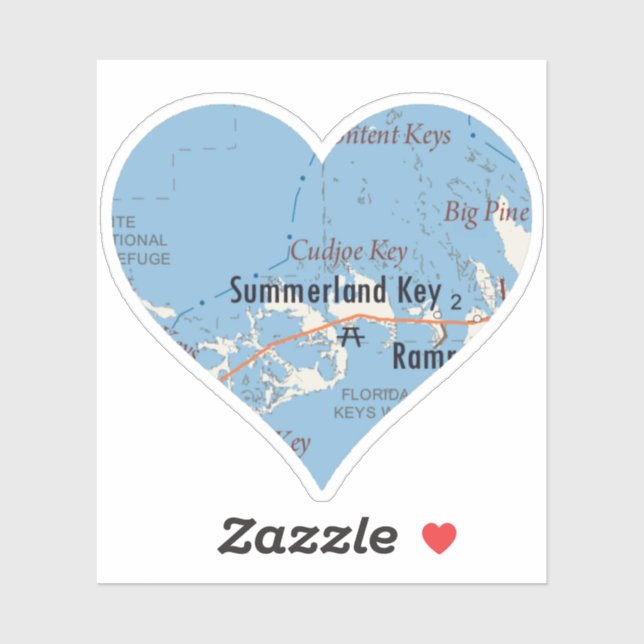 Sticker Love Summerland Key Floride (Feuille)