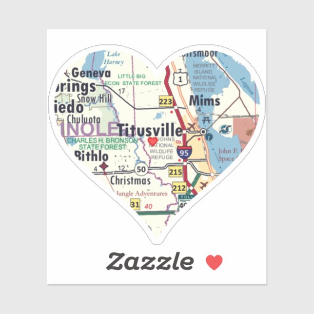 Sticker Love Titusville Floride (Feuille)