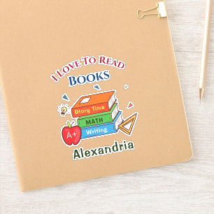Sticker Love To Read Books Reader Lecture Personnaliser