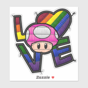 Sticker Love Toad - Arc-en-ciel