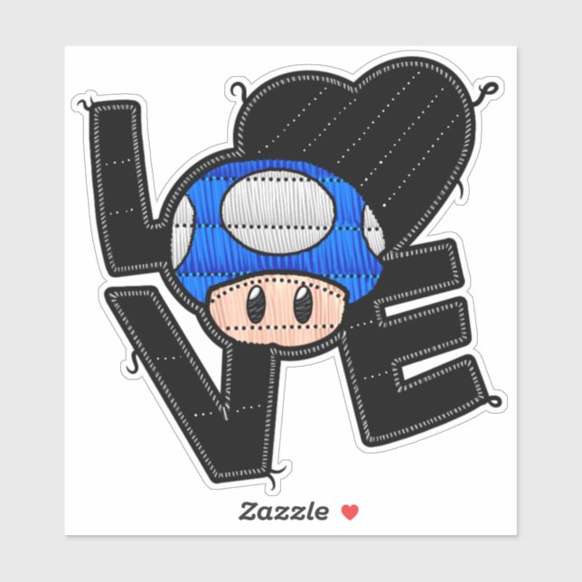 Sticker Love Toad - Bleu (Feuille)
