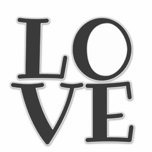 Sticker LOVE Typographie Citations et paroles