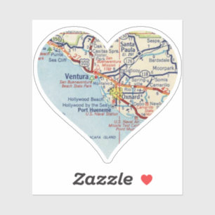 Sticker Love Ventura CA Carte Vintage