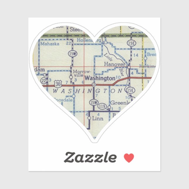 Sticker Love Washington Kansas (Feuille)