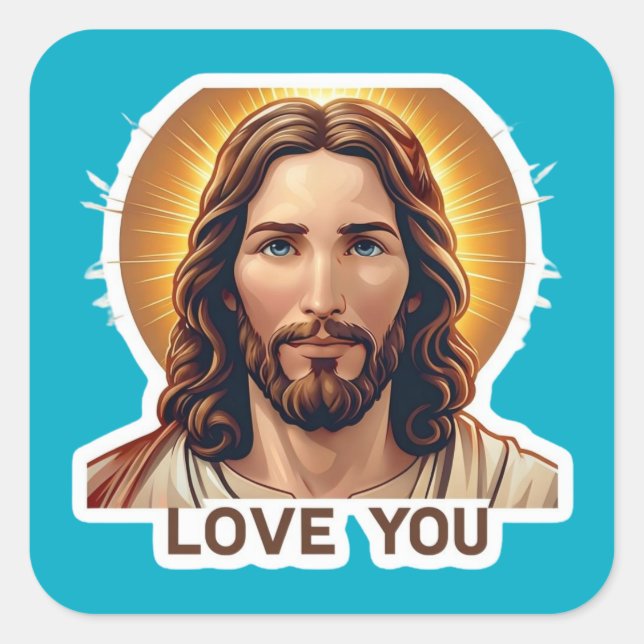 sticker "Love You" avec le visage de Jésus (Devant)
