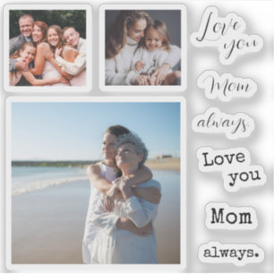 Sticker Love you Mom sentimental photo