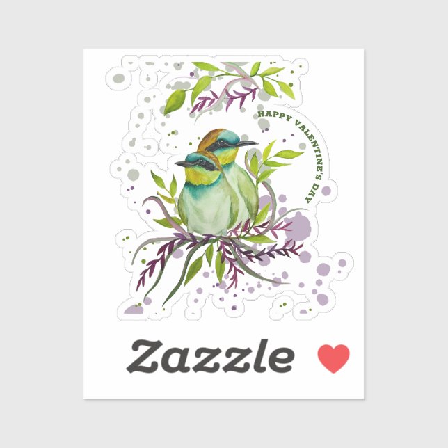 Sticker Lovebirds pour la Saint-Valentin (Feuille)