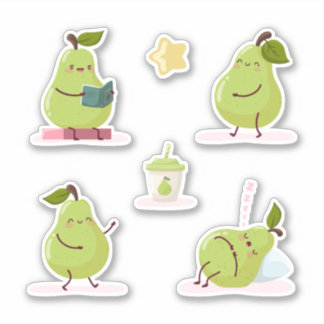 Sticker Lovely and funny set of pears