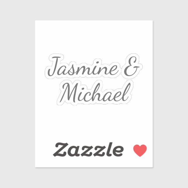 Sticker Lovely Chic Calligraphy Couple Names Wedding (Feuille)