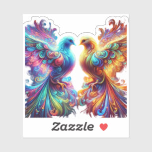 Sticker Lovely Doves Love