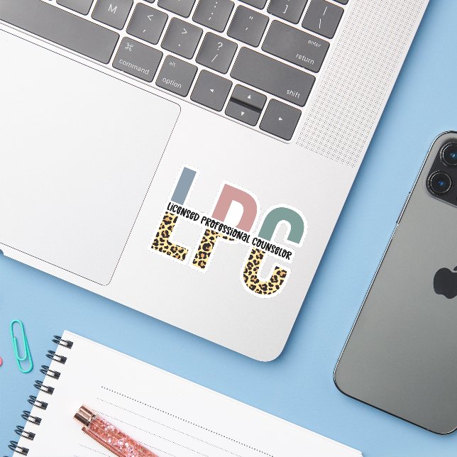 Sticker LPC Conseiller professionnel Cheetah Imprimer (Ordinateur portable avec iPhone)