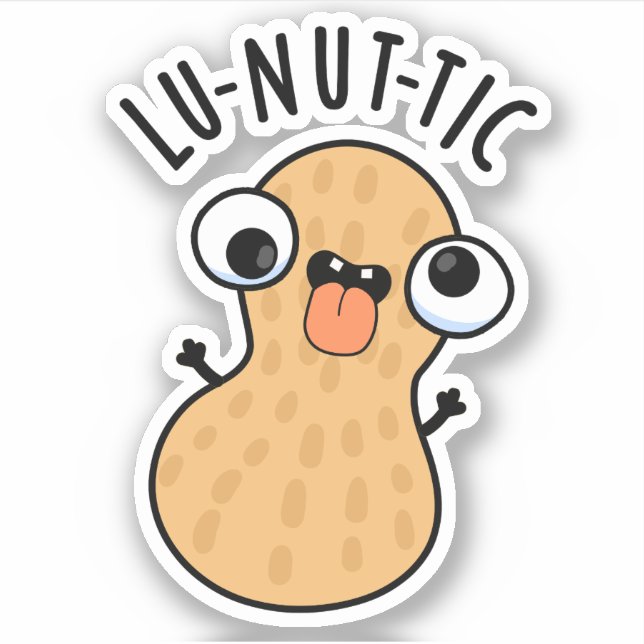 Sticker Lu-nut-ic Blagues de cacahuète drôles  (Devant)