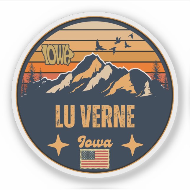 Sticker Lu Verne, Iowa, États-Unis (Devant)