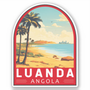 Sticker Luanda Angola Travel Art Vintage