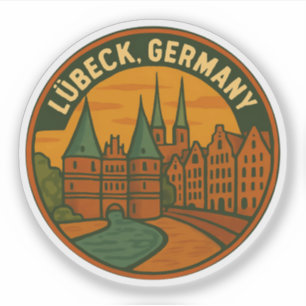 Sticker Lübeck Allemagne Holstentor Art