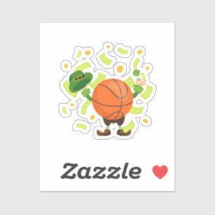 Sticker Lucky Basketball Joyeux Patrick's Day