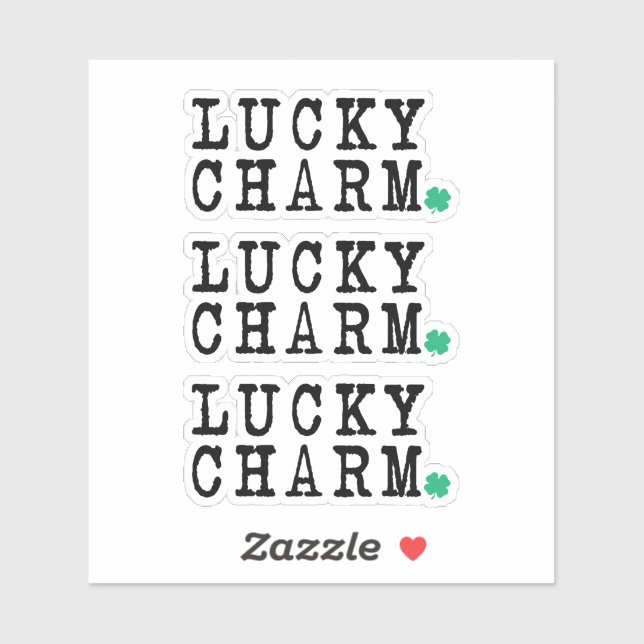 Sticker Lucky Charm Jour de la Saint Patrick Lucky Clover (Feuille)