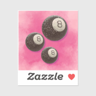 Sticker Lucky Disco 8 PINK, Lucky 8 disco Ball, Snooker
