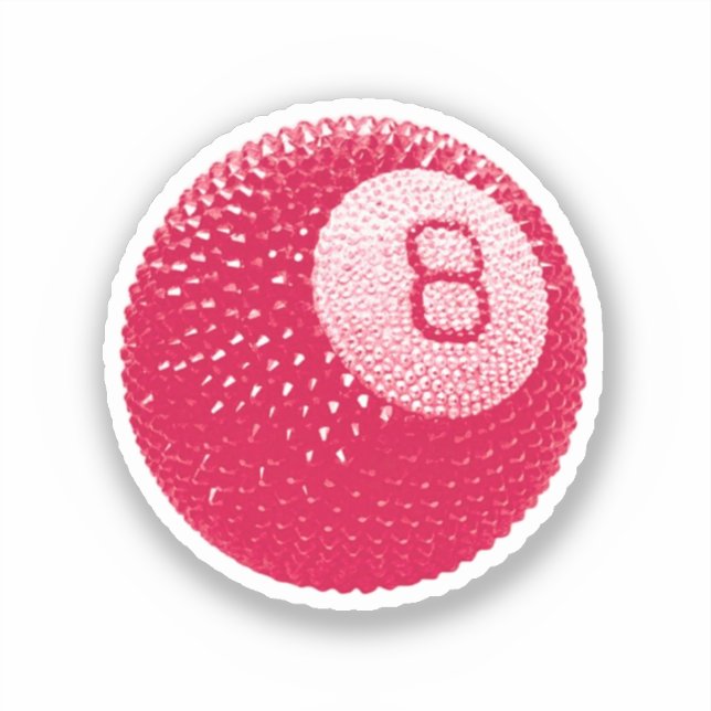 Sticker Lucky Disco 8 Rose, Lucky Disco Ball, Art Funky (Recto)